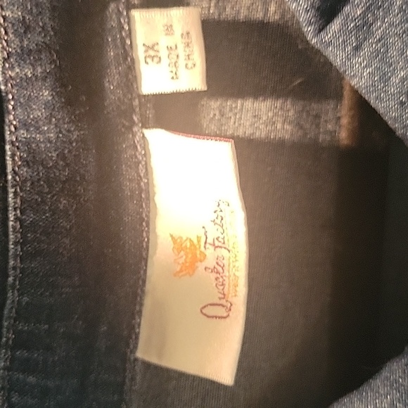 Quacker Factory Denim Jacket Butterfly Rhinestone Beaded Studded Buttons 3X - Picture 3 of 7